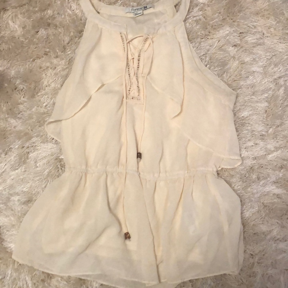Cream forever 21 tank